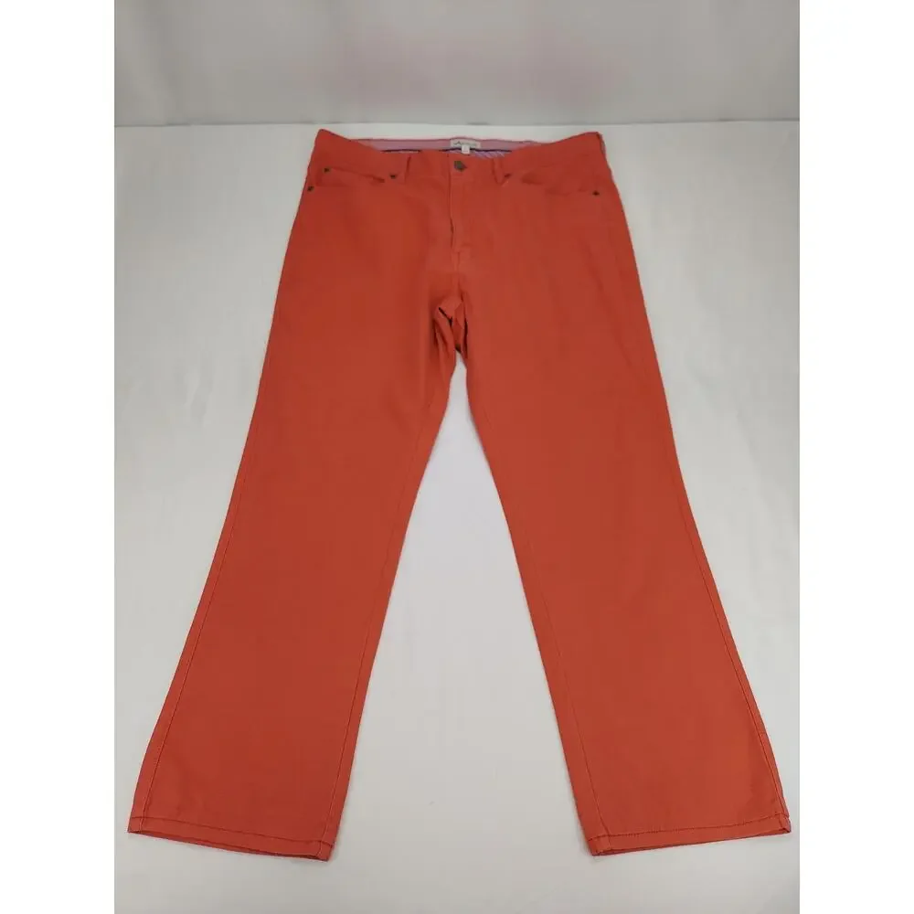 Peter Millar Mens Vintage Canvas 5-Pocket Salmon Chino Golf Pant Ms19B86 36x28